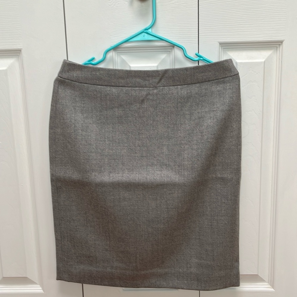 J.Crew Heather Gray Wool Pencil Skirt P8 NWT